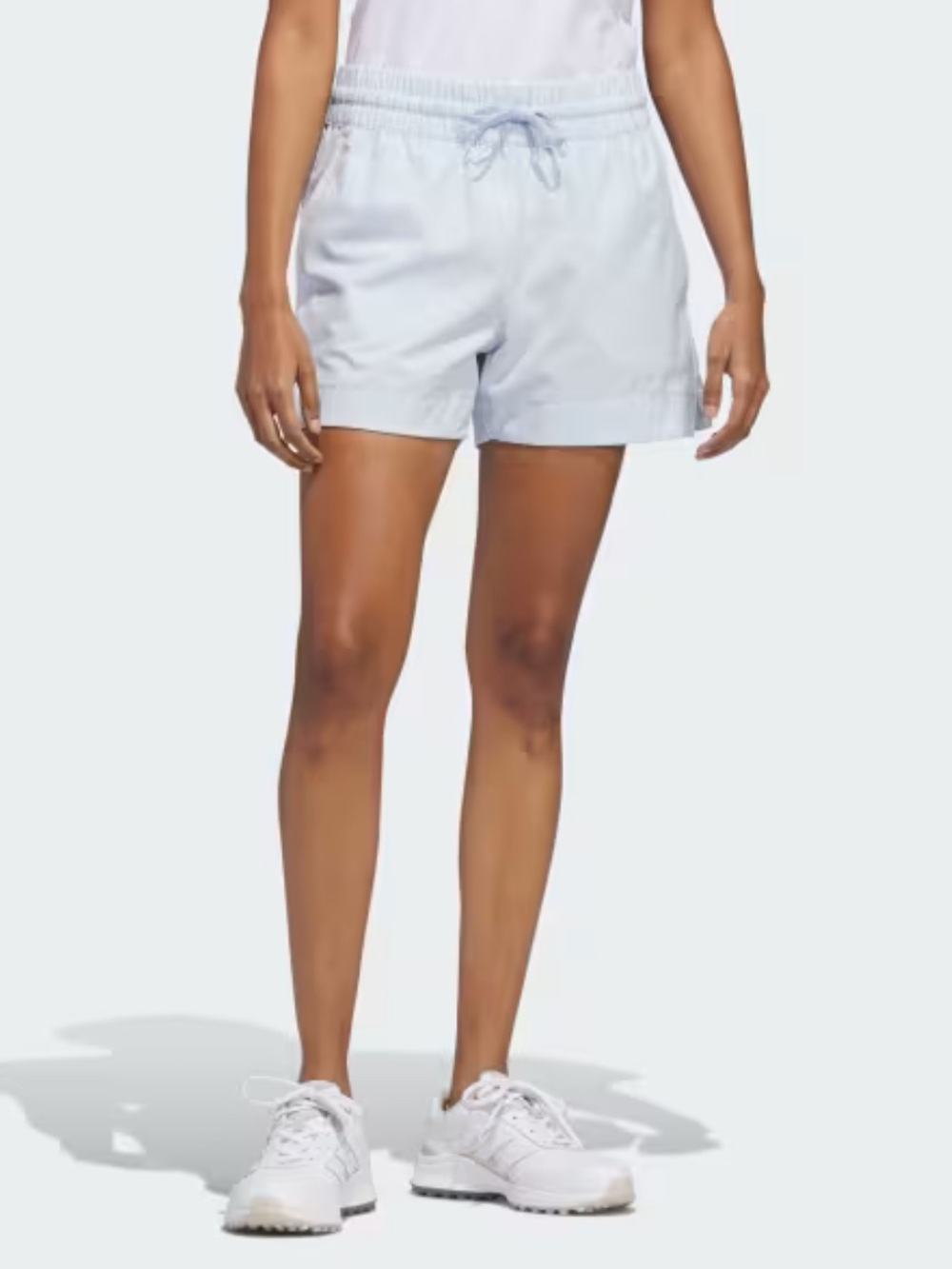 Adidas Light Blue Windowpane Women's Drawstring Shorts